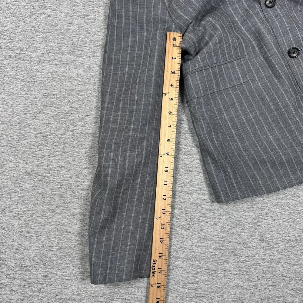 Banana Republic Blazer Mens 38R Gray Striped Wool Silk Linen Vitale Barberis